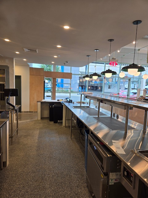 Commercial kitchen electrical and recessed lighting