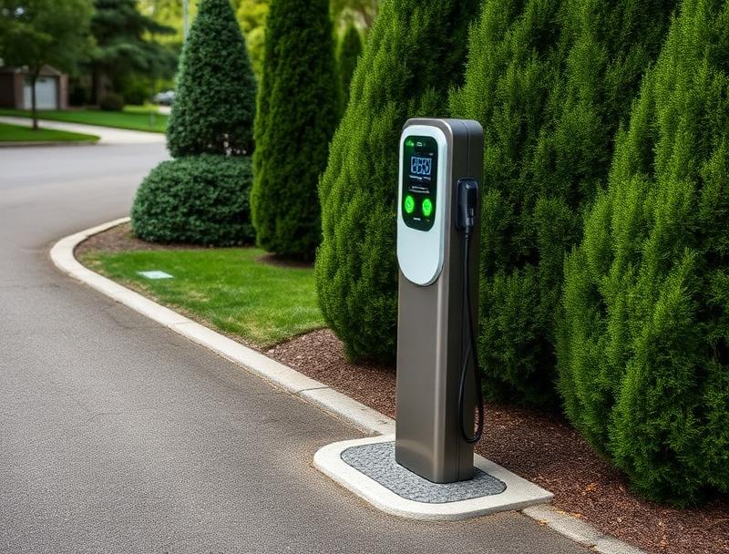 Outdoor weatherproof EV charger installation